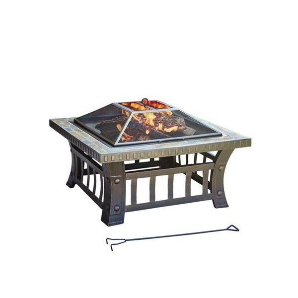 Living Accents Living Accents 4903852 Steel Square Wood Fire Pit - 20 x 30 x 30 in. 4903852